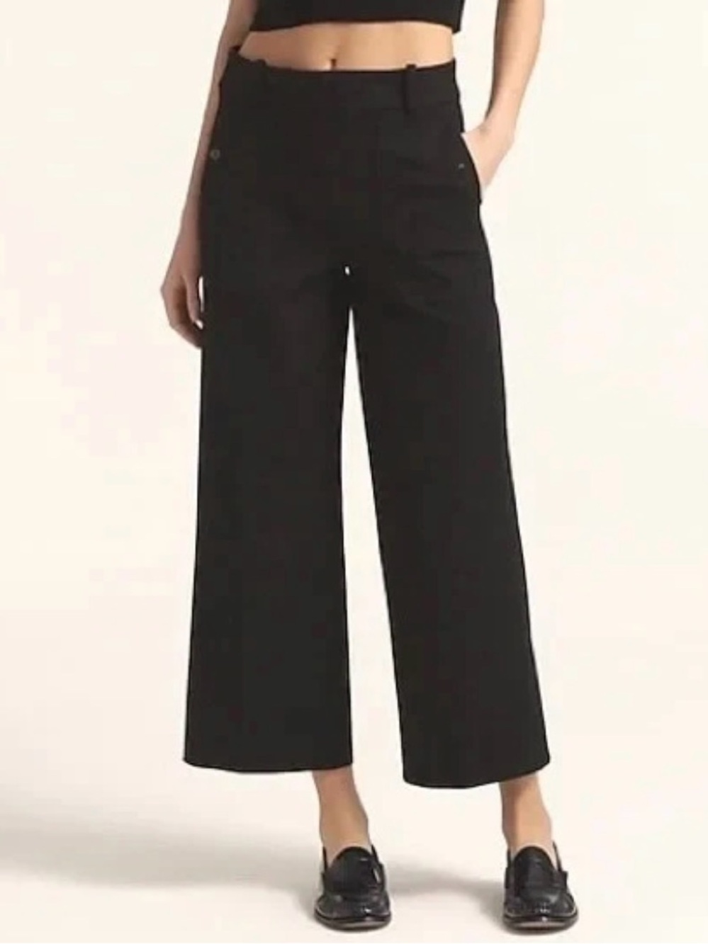 J CREW Sydney * SOLD OUT* Wide-Leg Pant in Bi-Stretch Cotton Blend/Black - NWT